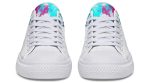 Watercolor Skull Art Low-Top Sneakers - White Artistic Footwear - Image 4