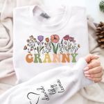 Grandma Est Flower Version - Personalized Sweatshirt - Image 3