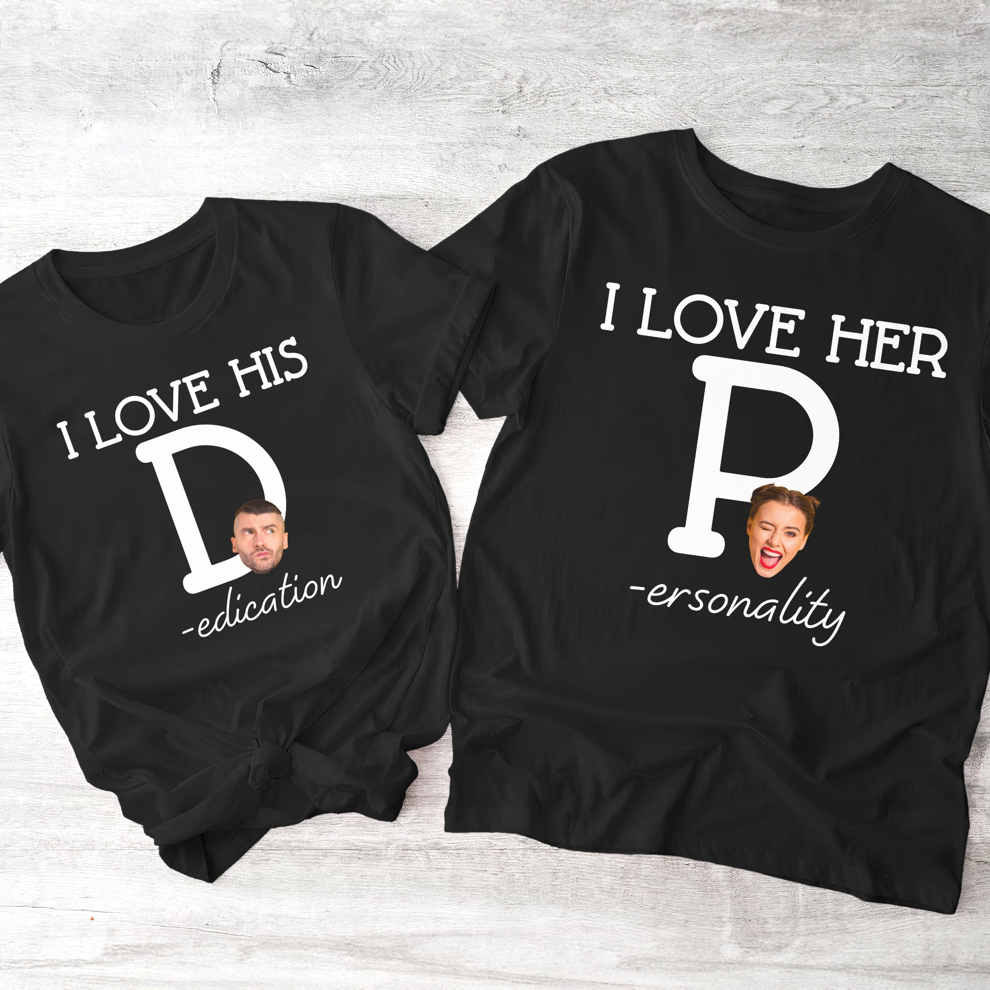 I-Love-Her-P_-I-Love-His-D-Personalized-Photo-Matching-Shirt_1.jpg I Love Her P, I Love His D - Personalized Photo Matching Shirt - Image 1