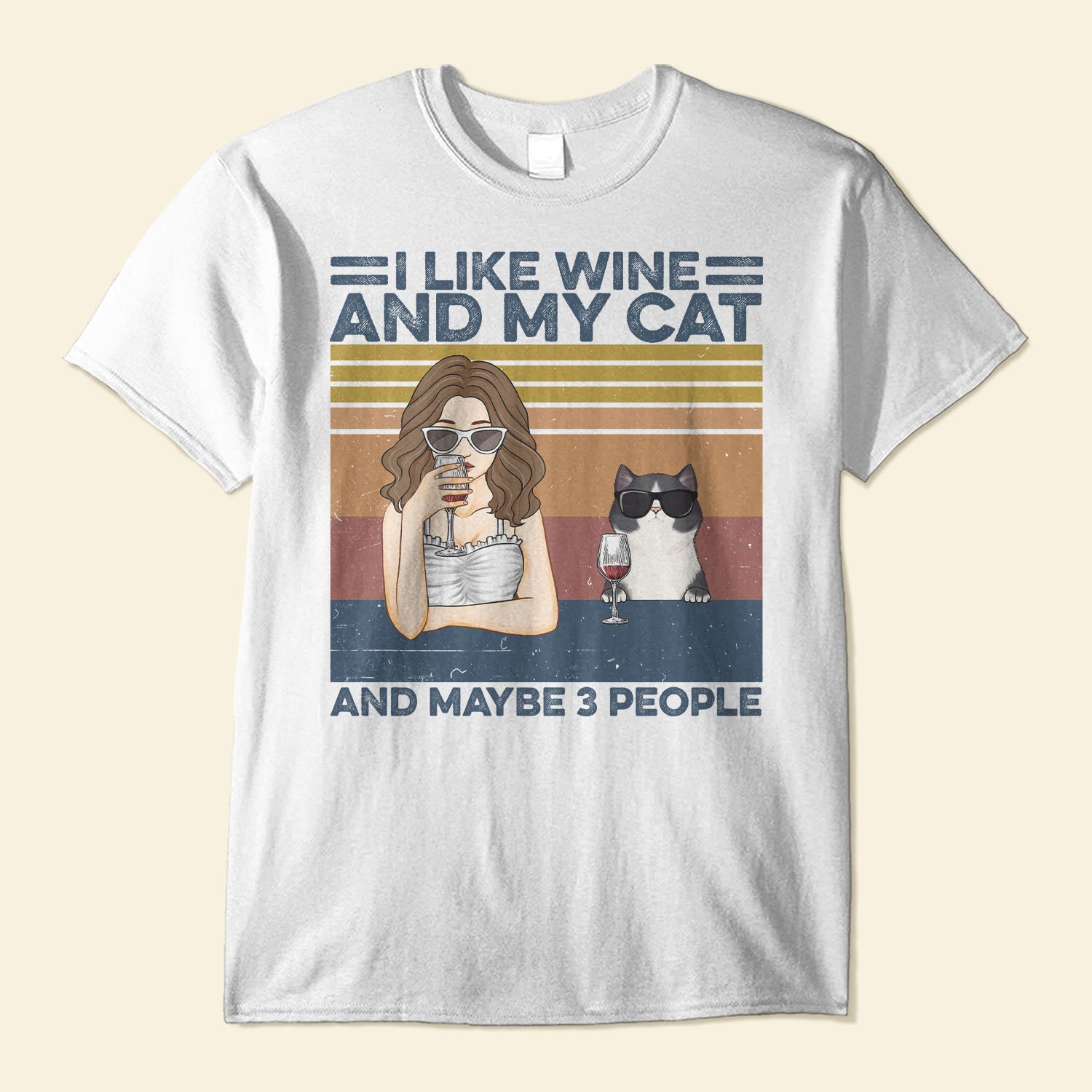 ILikeDrinkAndMyCatsAndMaybe3People_CatCustomShirt_GiftForCatLovers1_000d387d-e08a-4a56-9d8f-978eb7f405db.jpg I Like Drink And My Cats And Maybe 3 People - Cat CustomOne Size Shirt - Image 1