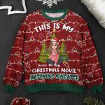 My Christmas Movie Watching Sweater - Personalized Ugly Sweater - Image 5