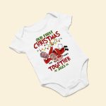 Our First Christmas Together - Personalized Photo Matching Shirt And Baby Onesie - Image 7