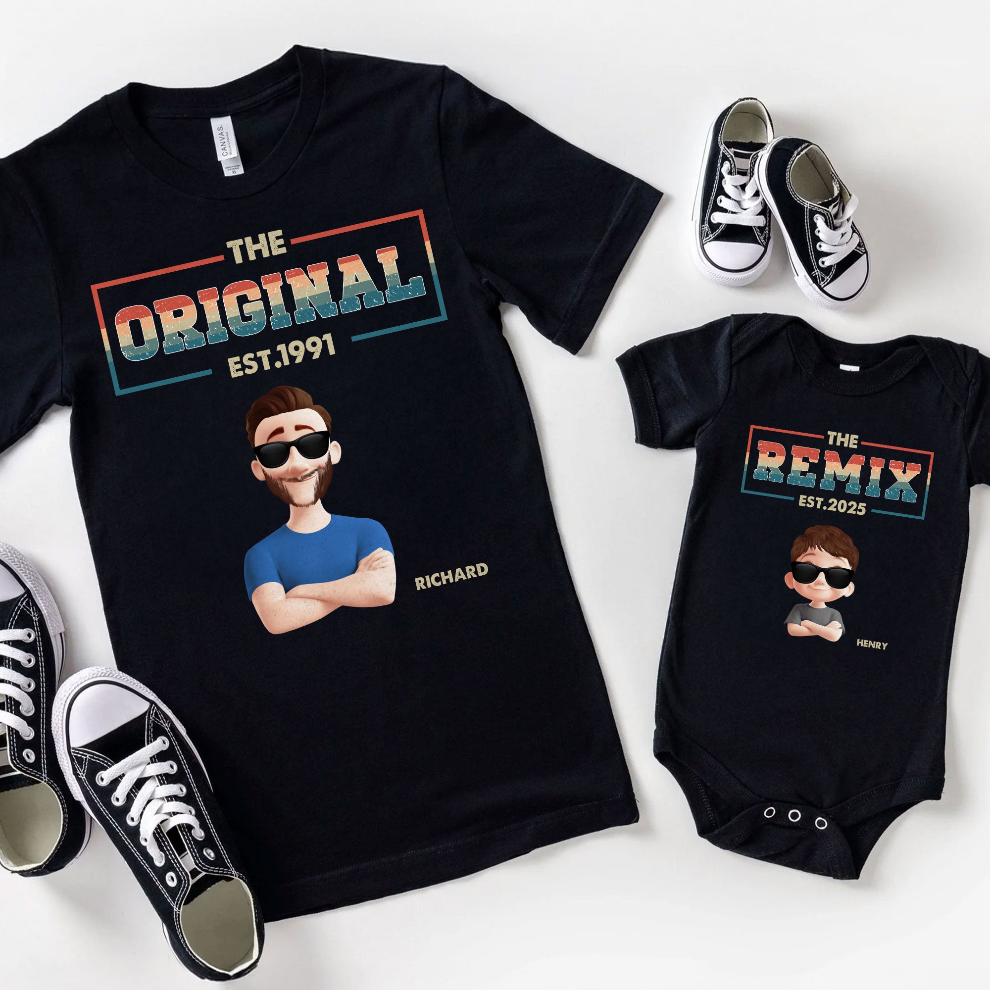The-Original-The-Remix-Personalized-Matching-Shirt-And-Baby-Bodysuit_1.jpg The Original The Remix - Personalized Matching Shirt And Baby Bodysuit - Image 1