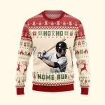Baseball Ho Ho Home Run - Personalized Photo Ugly Sweater - Image 6