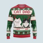 Best Cat Dad Ever - Personalized Ugly Sweater - Image 3
