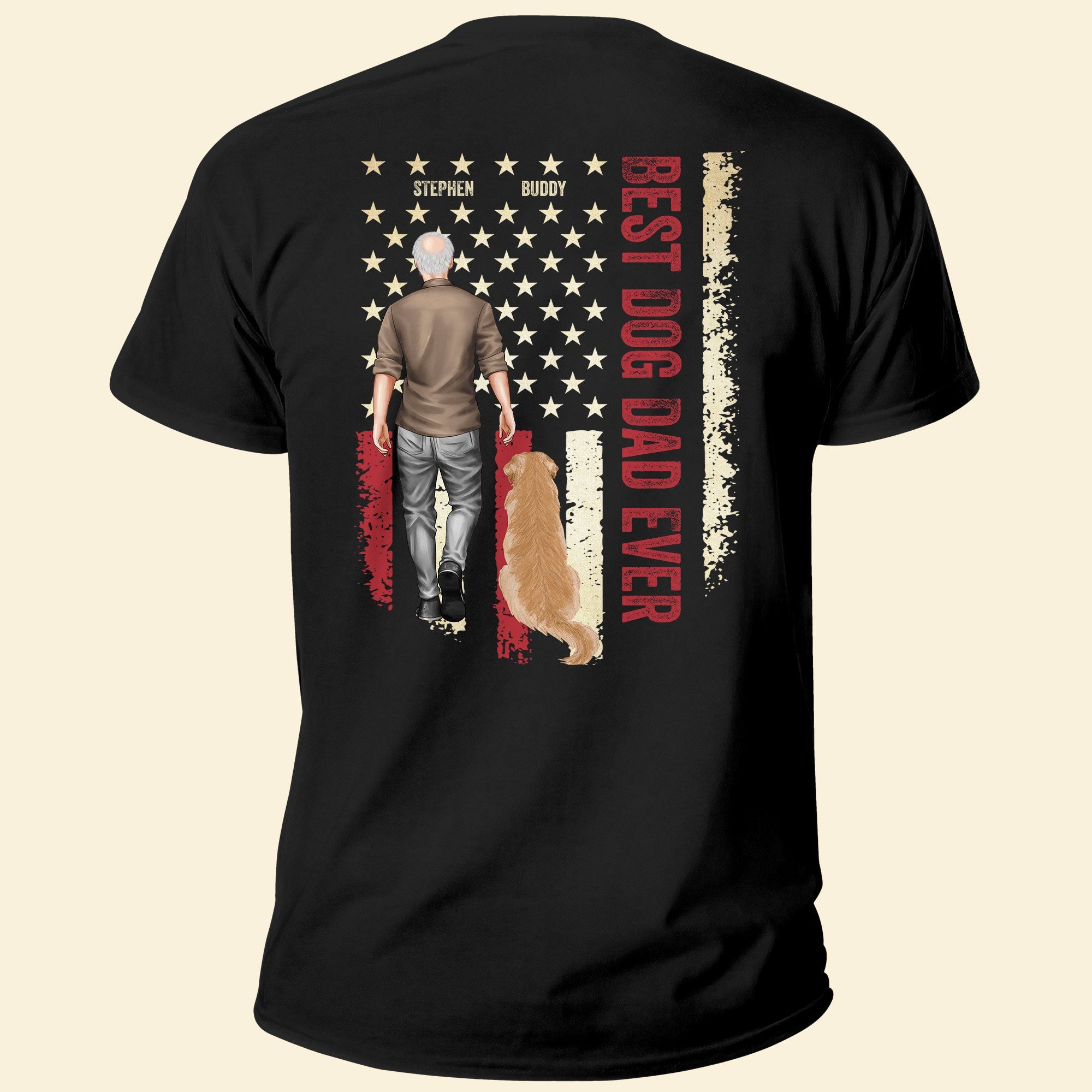 Best-Dog-Dad-Ever-Personalized-Back-Printed-Shirt_2.jpg Best Dog Dad Ever - Personalized Back Printed Shirt - Image 1