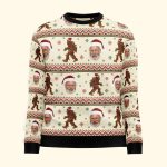 Bigfoot Custom Photo - Personalized Ugly Christmas Sweater - Image 3