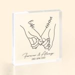 Couple Gifts Holding Hand - Personalized Custom Square-Shaped Acrylic Plaque