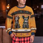 Day Of The Dead Dog Cat Hispanic Mexican Flowers - Personalized Ugly Sweater - Image 3