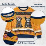 Day Of The Dead Dog Cat Hispanic Mexican Flowers - Personalized Ugly Sweater - Image 4