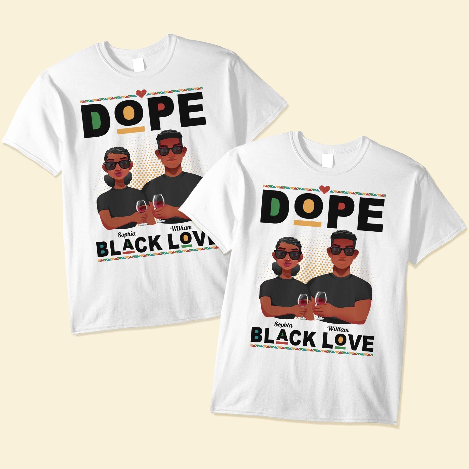 Dope-Black-Love-Personalized-Matching-Couple-Shirts1.jpg Dope Black Love - Personalized Matching Couple Shirts - Image 1