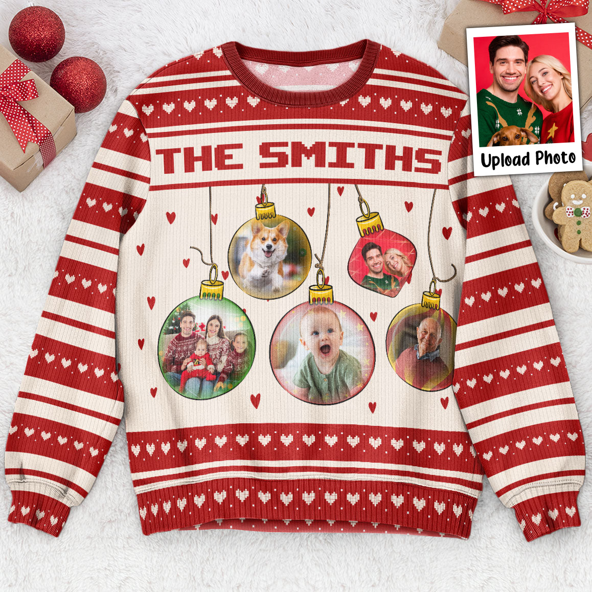 Festive-Ornament-As-Family-Personalized-Photo-Ugly-Sweater_1_b578aa91-7395-4328-a8c4-b6829813987b.jpg Festive Ornament As Family - Personalized Photo Ugly Sweater - Image 1