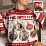 Festive Ornament As Family - Personalized Photo Ugly Sweater - Image 2