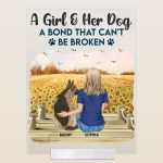 Girl And Her Dog A Bond That Can't Be Broken - Personalized Acrylic Plaque - Image 2