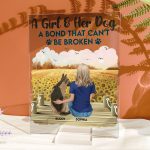 Girl And Her Dog A Bond That Can't Be Broken - Personalized Acrylic Plaque - Image 4
