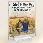 Girl And Her Dog A Bond That Can't Be Broken - Personalized Acrylic Plaque - Image 5