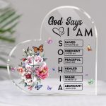 God Says I Am Name In Bible Verse Christian Gifts For Women - Personalized Acrylic Plaque - Image 2