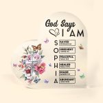 God Says I Am Name In Bible Verse Christian Gifts For Women - Personalized Acrylic Plaque - Image 4
