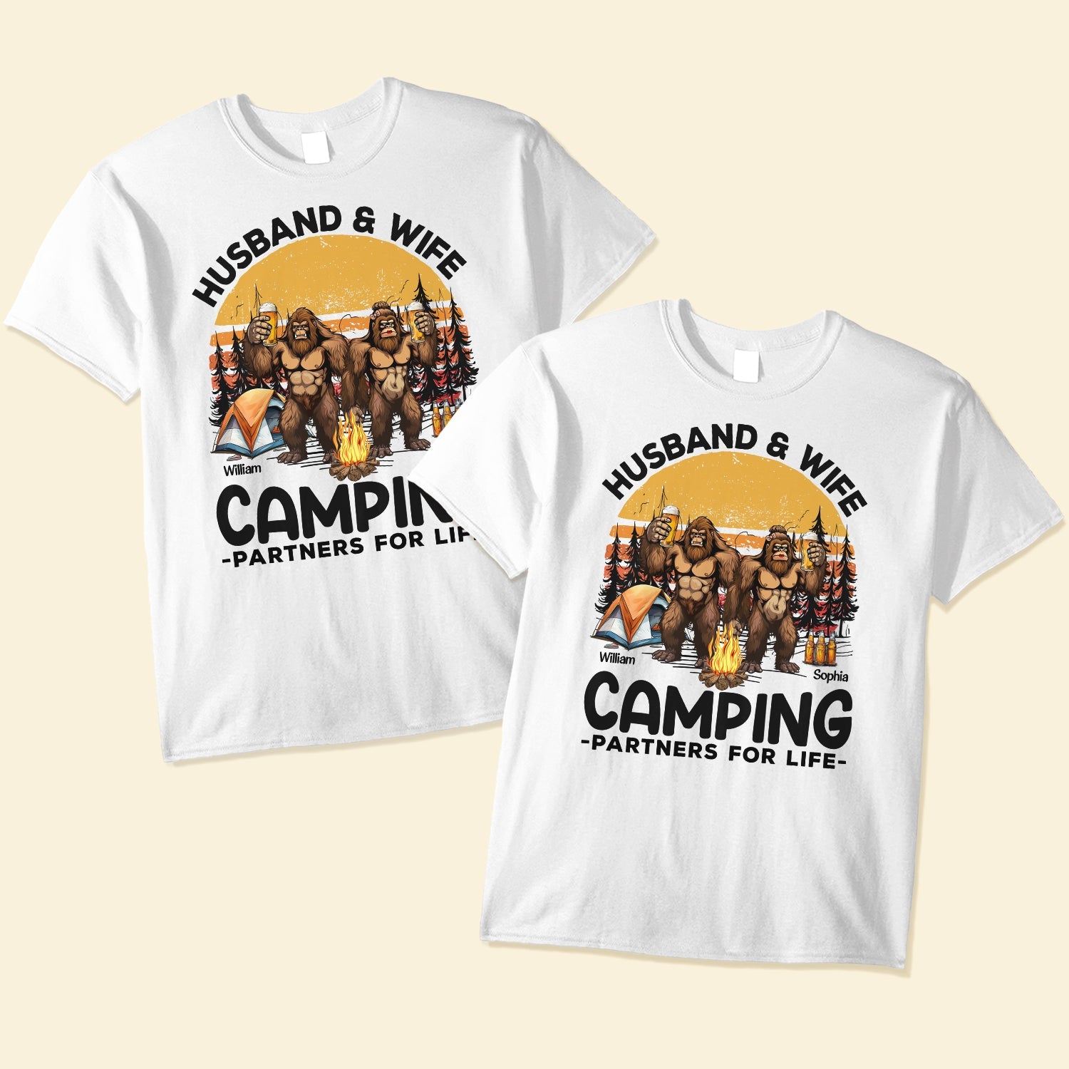 Husband-And-Wife-Camping-Partners-For-Life-Personalized-Matching-Shirts1.jpg Husband And Wife Camping Partners For Life - Personalized Matching Shirts - Image 1