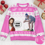 I Saw That Jesus Funny Meme - Personalized Photo Ugly Sweater - Image 4