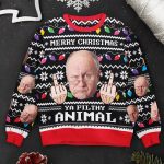 Merry Christmas Ya Filthy Animal Custom Face - Personalized Photo Ugly Sweater - Image 5