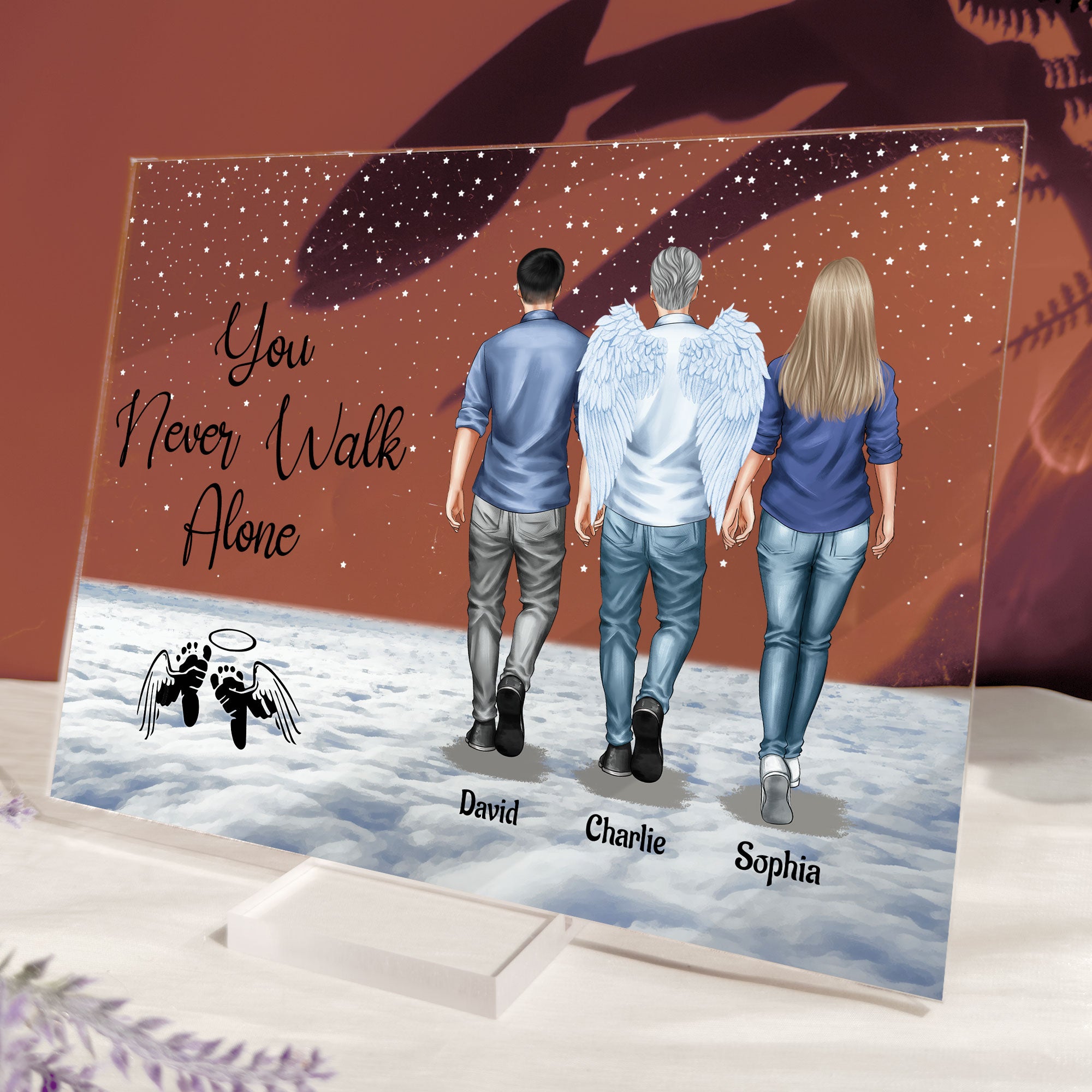 Never-Walk-Alone-My-Mom_-Dad-Walk-With-Me-Loss-Of-Loved-Ones-Personalized-Acrylic-Plaque_4.jpg Never Walk Alone My Mom, Dad Walk With Me - Loss Of Loved Ones - Personalized Acrylic Plaque - Image 1