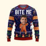 Oh Snap Gingerbread Face Photo - Personalized Photo Ugly Sweater - Image 5