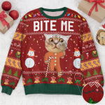 Oh Snap Gingerbread Face Photo - Personalized Photo Ugly Sweater - Image 6
