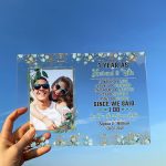 One Year Down Forever To Go - Personalized Acrylic Photo Plaque - 1st Anniversary Gift For Couple, Husband, Wife - Image 4