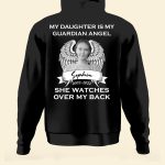 My Daughter Is My Guardian Angel - Personalized Photo Back Printed Shirt - Image 6
