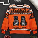 Pumpkins Cats Dogs Skeleton Halloween Fall Witch - Personalized Halloween Sweater - Image 2