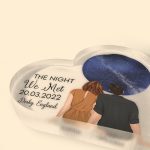 The Night We Met Custom Star Map - Personalized Heart Shaped Acrylic Plaque - Image 3