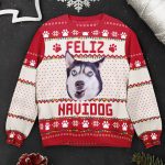 Upload Big Pet Faces Funny Christmas Ugly For Dog, Cat Lovers - Personalized Photo Ugly Sweater - Image 4